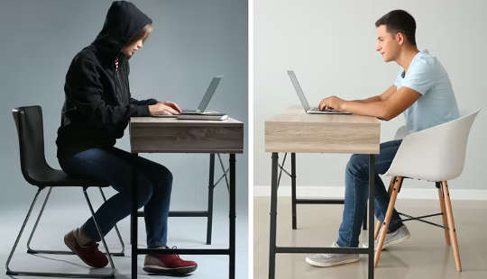 two people communication with a laptop in two different locations